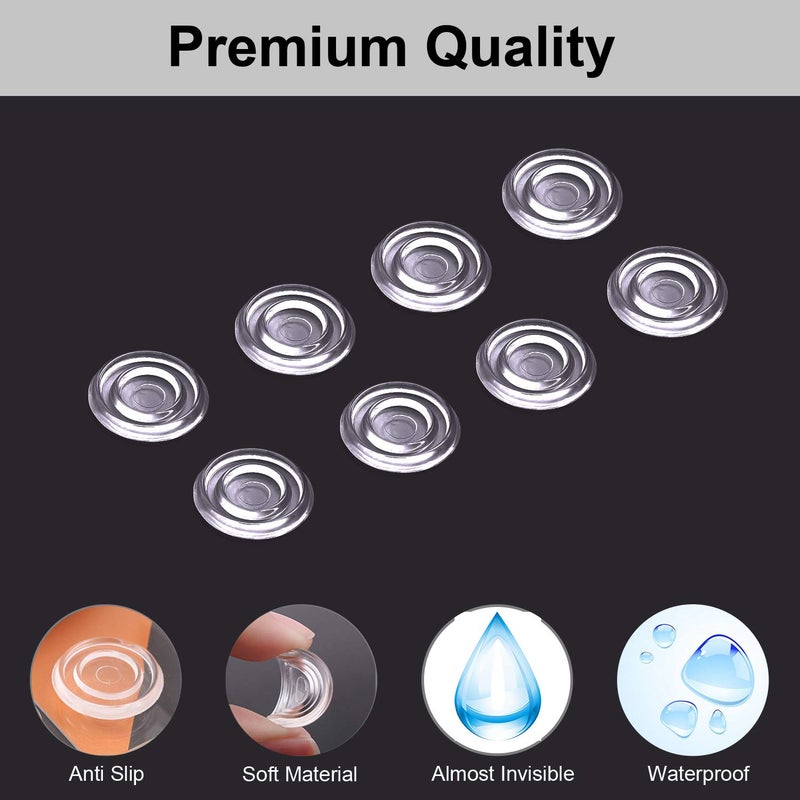 FURNIMATE Glass Table Top Bumpers 20PCS 18mm Non Adhesive Medium Rubber Bumpers Anti Slip Pads Clear for Glass Top - Image 5